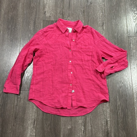Rails Ellis Button Down in hibiscus M - Picture 4 of 8